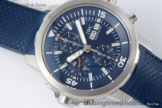 MIROTIME 0206 Attractive Aquatimer Chrono SS RSF 1:1 Best Edition Blue Dial on Blue Rubber Strap A 7056